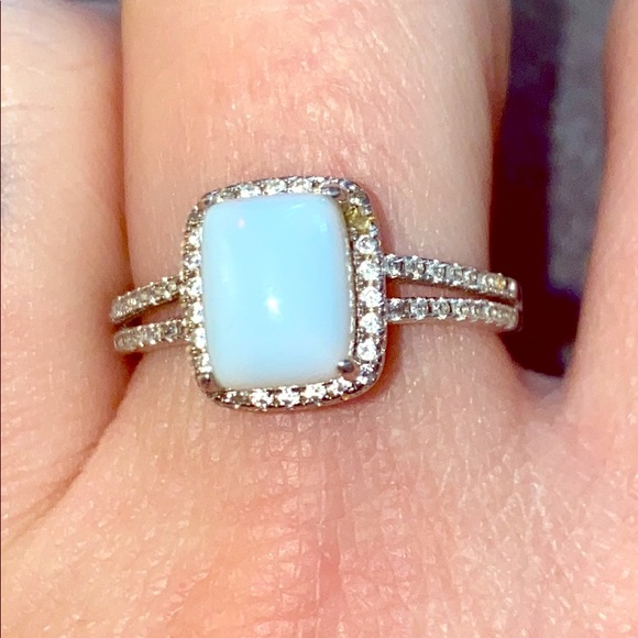Opal and “Diamond” Ring - Picture 3 of 7
